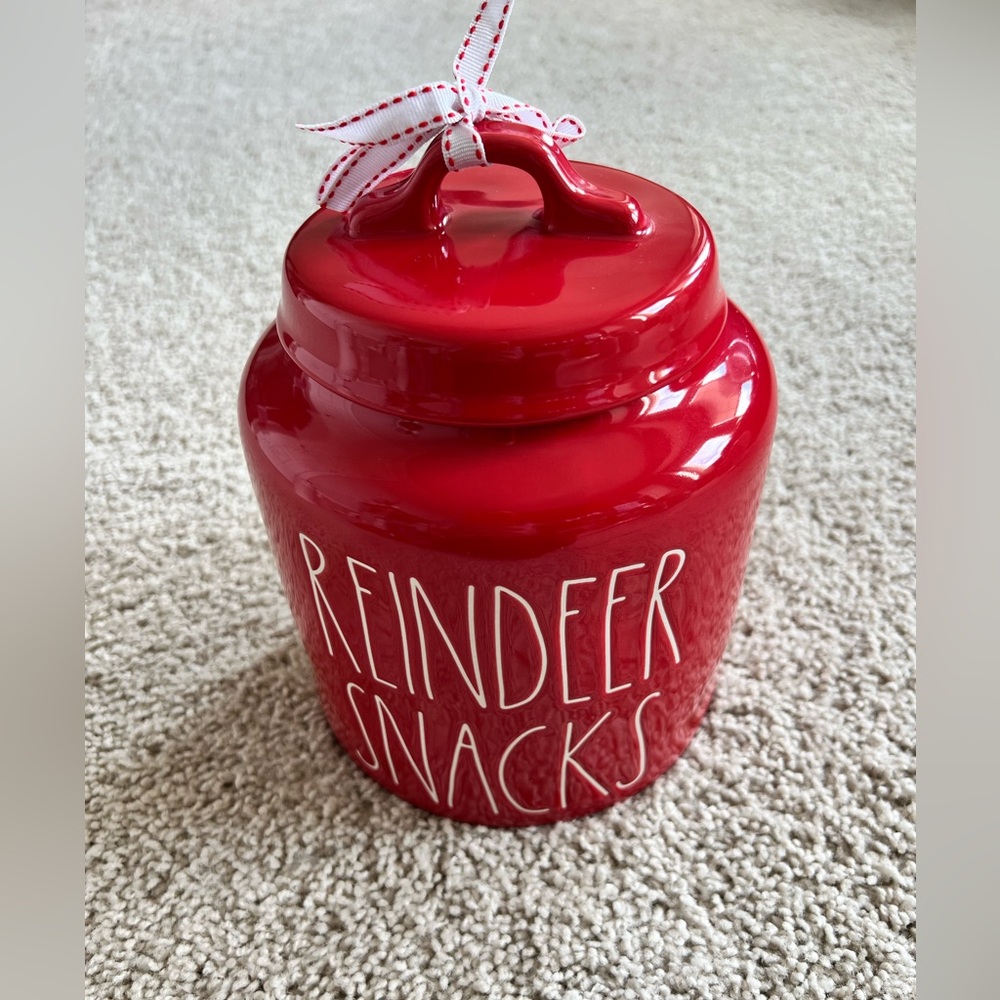 Rae Dunn Reindeer Snacks Canister